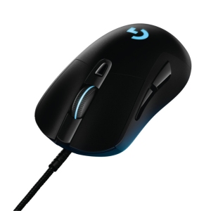 G403 Prodigy Gaming Mouse - FOB Cord, Tan grande y jugando